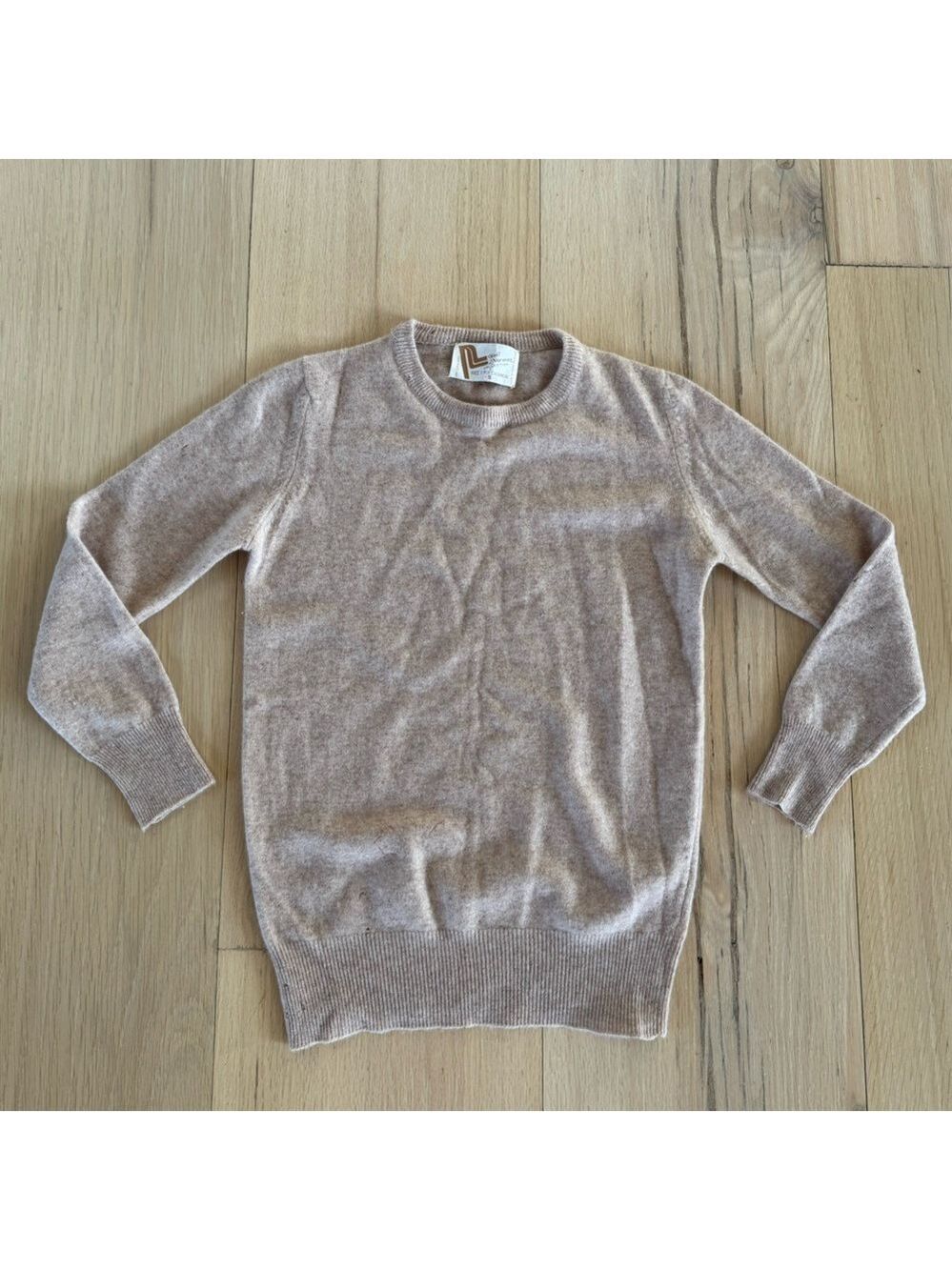 Neil Norman Beige 2 Ply Cashmere Sweater Size Small